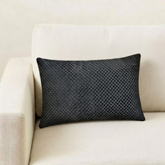 Black Velvet Decorative Lumbar  Pillow Cover - Polka Haunt
