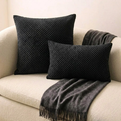 Charcoal Velvet Decorative Throw Pillow Cover - Spotted Spooks