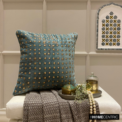 Wheeling Around Teal - Teal Green Velvet Throw Pillow Cover