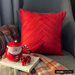 Red No Limits No Lines - Red Faux Suede Decorative Euro Sham