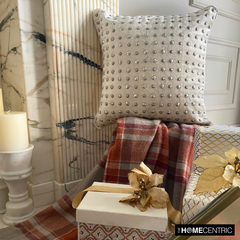 Wheeling Around Ivory - Ivory Velvet Decorative Euro Sham