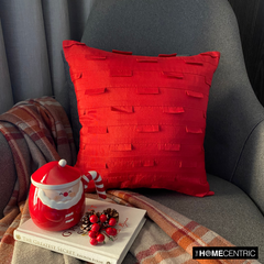 Deep Red Ocean - Deep Red Art Silk Decorative Euro Sham