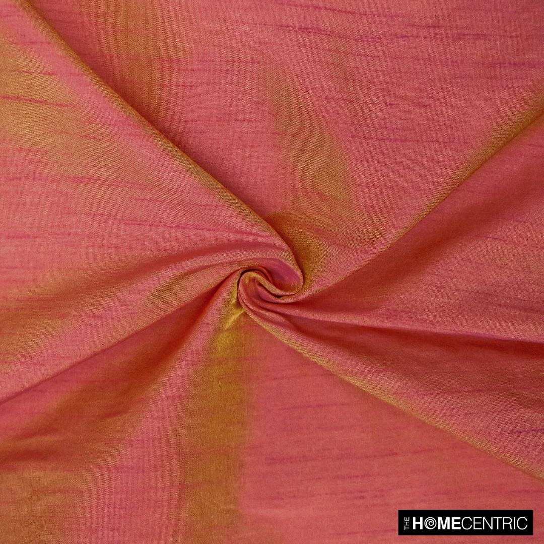 Pink & Yellow Art Silk/Faux Silk Fabric by the Yard