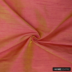 Pink & Yellow Art Silk/Faux Silk Fabric by the Yard