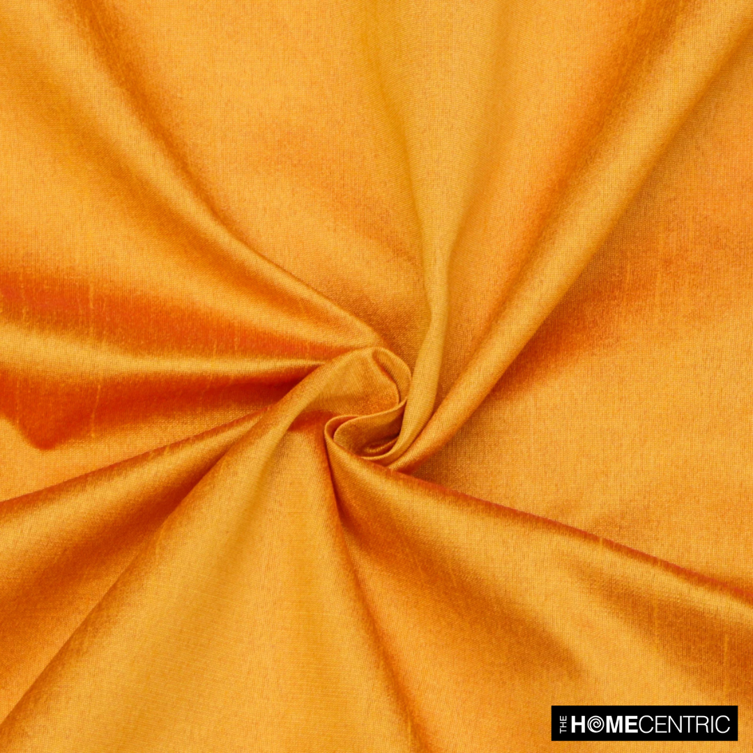 Saffron Orange Faux Silk Fabric By The Yard
