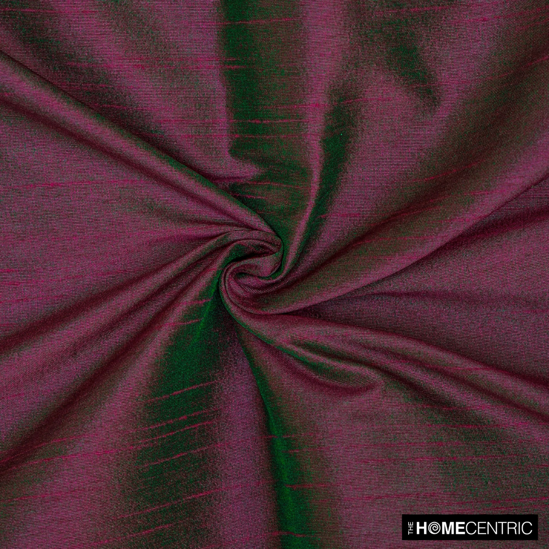 Fuchsia And Green Faux Silk Fabric By The Yard