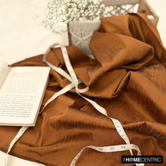 Dark Rust Art Silk / Faux Silk Fabric By The Yard