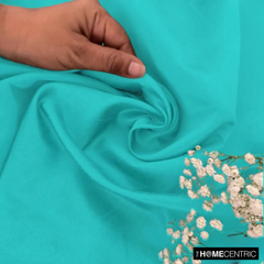 Aqua Art Silk / Faux Silk Fabric By The Yard