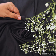 Black Silk Dupioni Fabric By The Yard