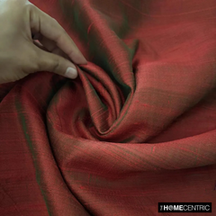 Red, Green Silk Dupioni Fabric By The Yard