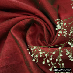 Red, Green Silk Dupioni Fabric By The Yard