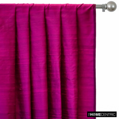 Dark Fuchsia Pink Silk Dupioni Fabric By The Yard