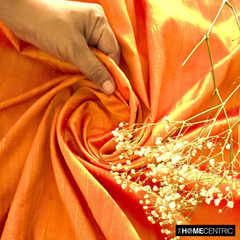 Saffron Orange Silk Dupioni Fabric By The Yard