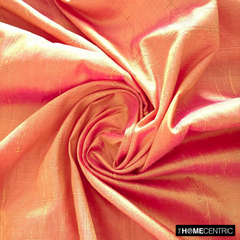 Pink, Yellow Silk Dupioni Fabric By The Yard