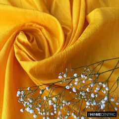 Bright Saffron Yellow Silk Dupioni Fabric By The Yard