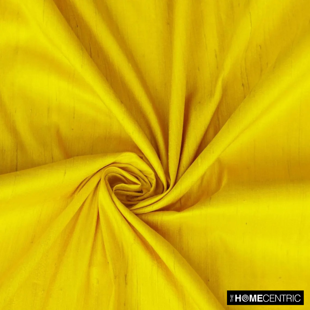 Bright Yellow Silk Dupioni Fabric By The Yard
