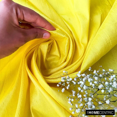 Bright Yellow Silk Dupioni Fabric By The Yard