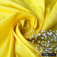 Bright Yellow Silk Dupioni Fabric By The Yard