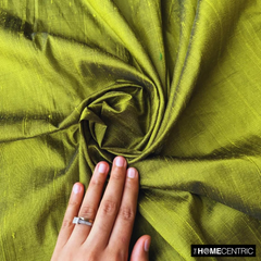 Olive Green Silk Dupioni Fabric By The Yard