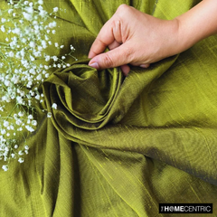 Olive Green Silk Dupioni Fabric By The Yard