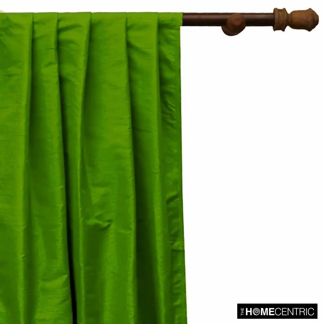 Grass Green Silk Dupioni Fabric By The Yard