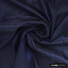 Navy Blue Silk Dupioni Fabric By The Yard