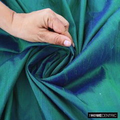 Peacock Silk Dupioni Fabric By The Yard