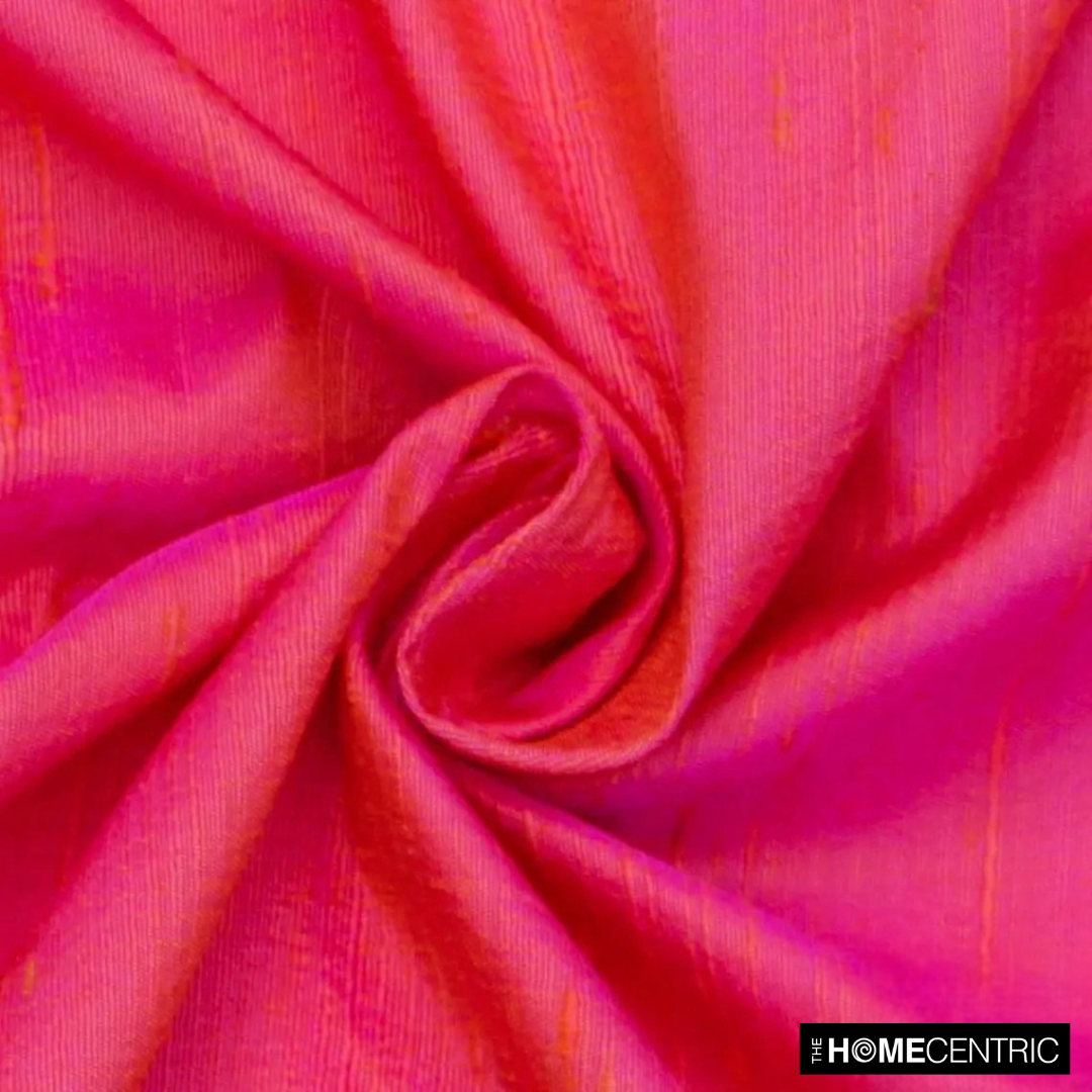 Pink, Orange 100% Pure Silk Fabric By The Yard