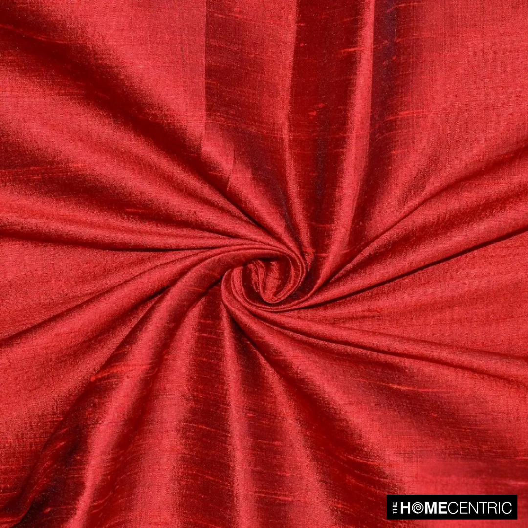 Deep Red 100% Pure Silk Fabric By The Yard