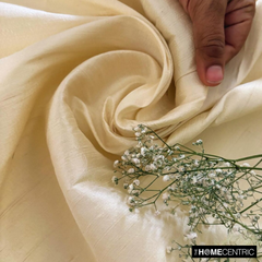 Cream 100% Pure Silk Dupioni Fabric By The Yard