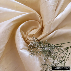 Cream 100% Pure Silk Dupioni Fabric By The Yard