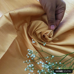 Light Gold 100% Pure Silk Dupioni Fabric By The Yard