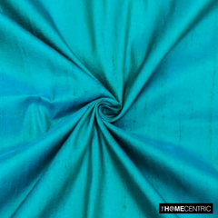 Peacock Green Blue Silk Dupioni Fabric By The Yard