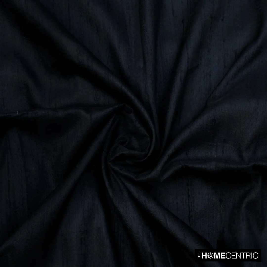 Black Silk Dupioni Fabric By The Yard, 41 inches Black Silk Fabric, Slubbed Silk Dupioni, Bridal Dress Silk Fabric, Wholesale Silk Dupioni Fabric