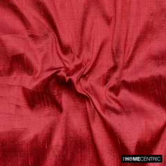 Deep Red 100% Pure Silk Dupioni Fabric By The Yard