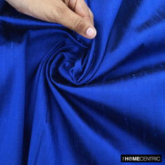 Royal Blue 100% Pure Silk Dupioni Fabric By The Yard