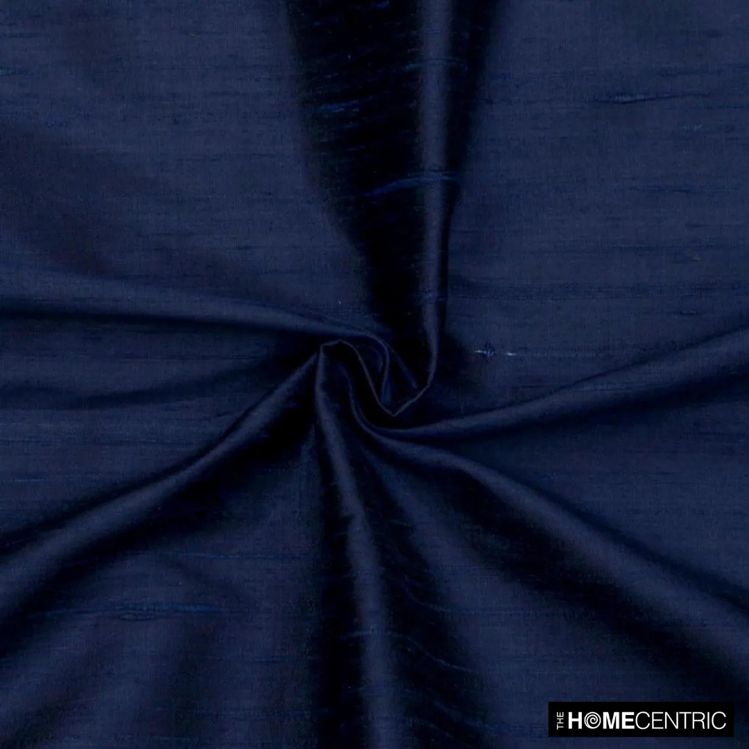 Navy Blue 100% Pure Silk Fabric By The Yard