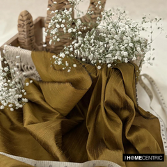 Dark Gold Art Silk/Faux Silk Fabric by the Yard