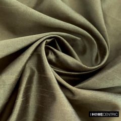 Dull Olive Green Art Silk / Faux Silk Fabric By The Yard