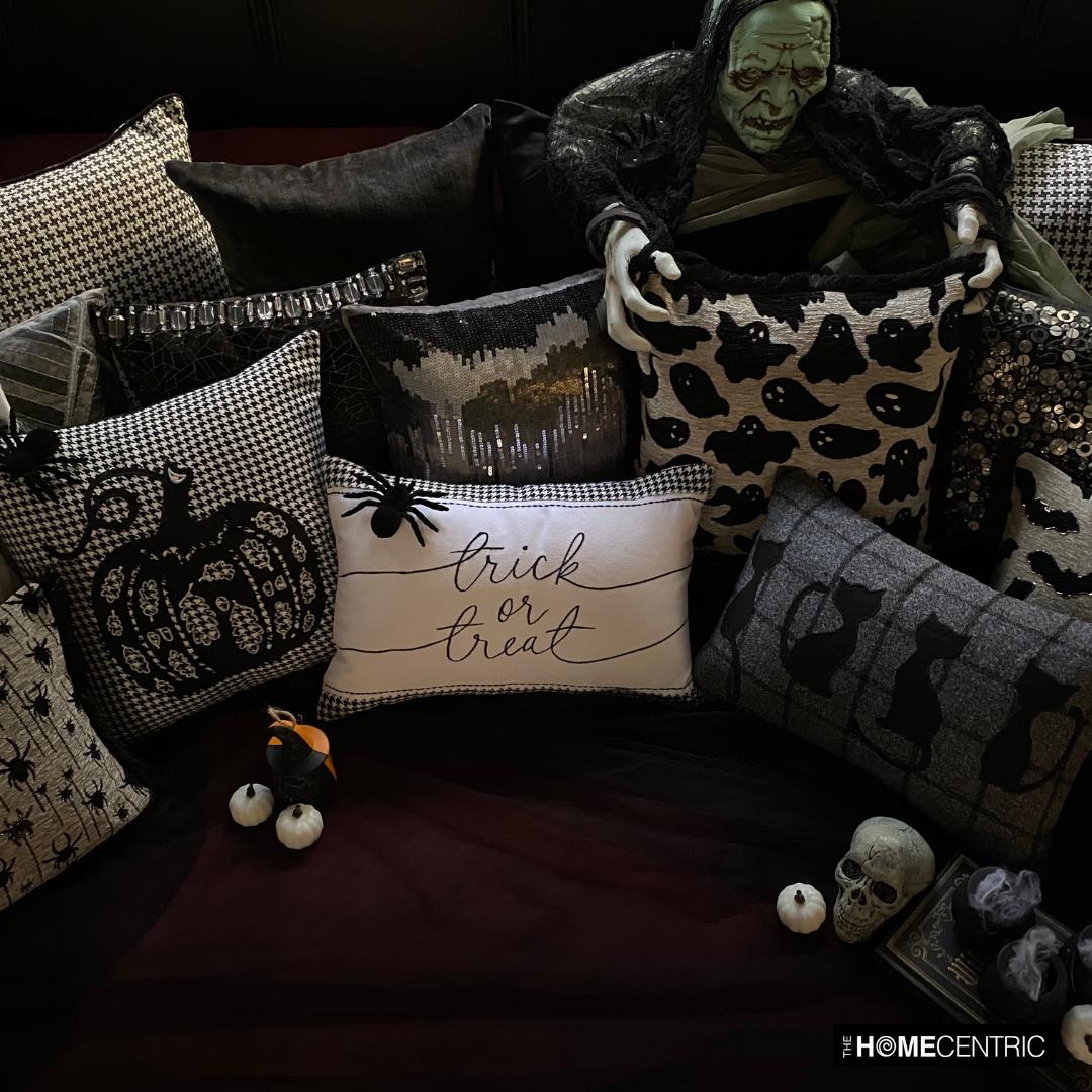 Halloween theme decorative pillow cover collection for a haunted haven.