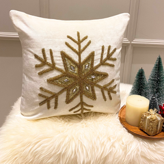 Gold Velvet Handmade Throw Pillow Cover - Gold Flake