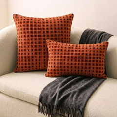 Orange Velvet Decorative Throw Pillow Cover - Eerie Glow
