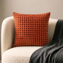 Orange Velvet Decorative Throw Pillow Cover - Eerie Glow
