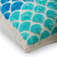 Blessed With The Sea - Blue Art Silk Throw Pillow Cover