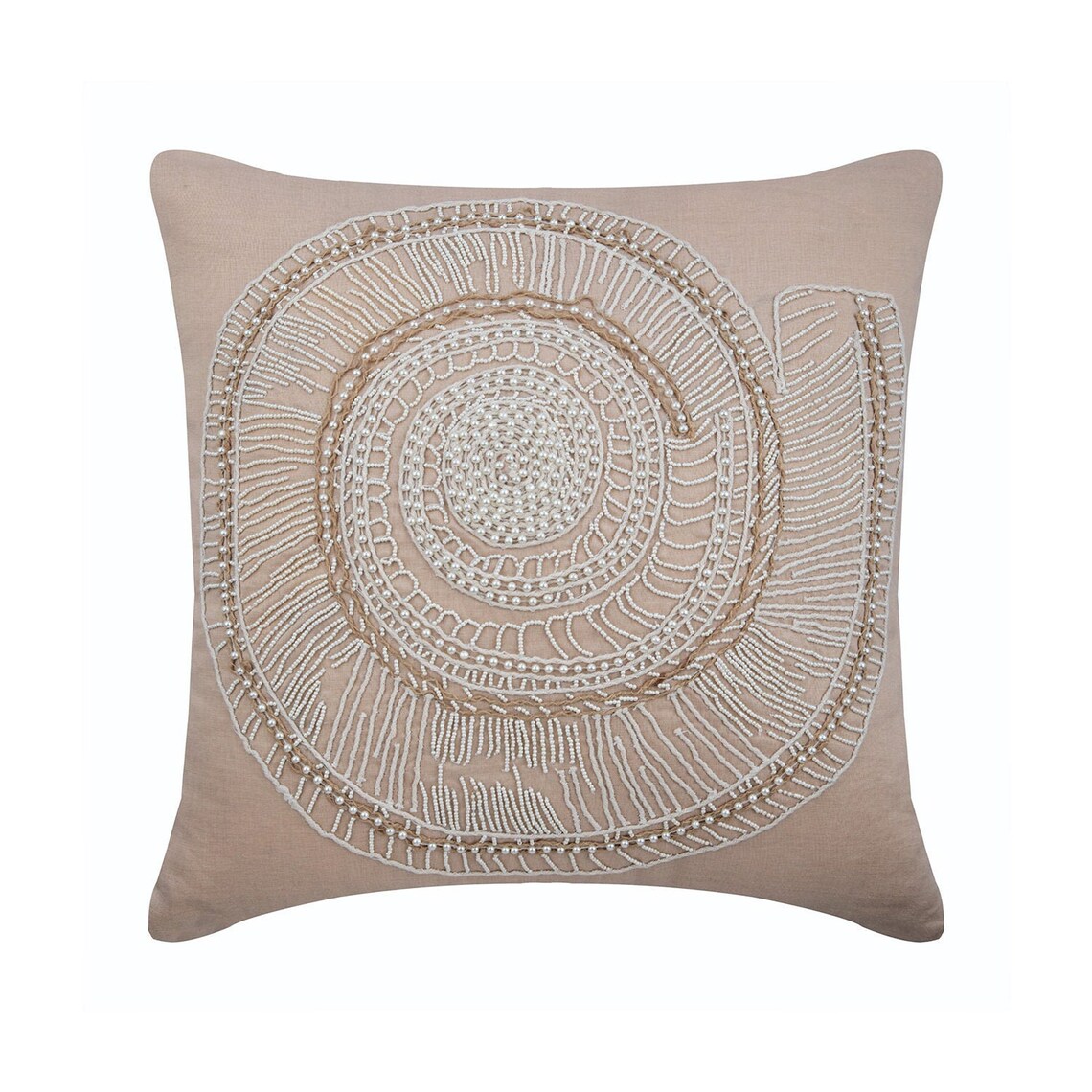 Lazy Snail - Beige Cotton Linen Throw Pillow Cover
