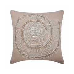 Lazy Snail - Beige Cotton Linen Throw Pillow Cover