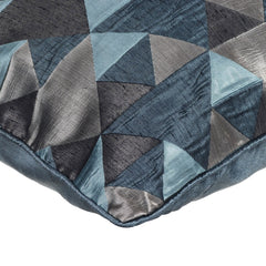 Teal Origami - Teal Blue Jacquard Silk Decorative Euro Sham