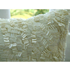 Ivory Elegance - Ivory Art Silk Throw Pillow Cover