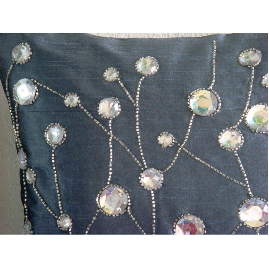 Dew Drop Diamond Crystals Throw Pillow Cover