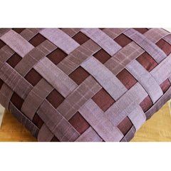 Purple N Plum Basket Weave - Plum Art Silk Throw Pillow Cover